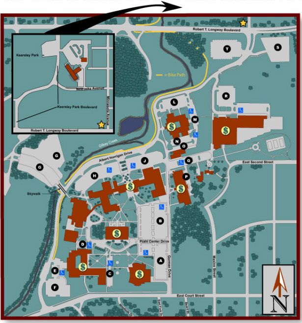 campus map of main campus of MCC