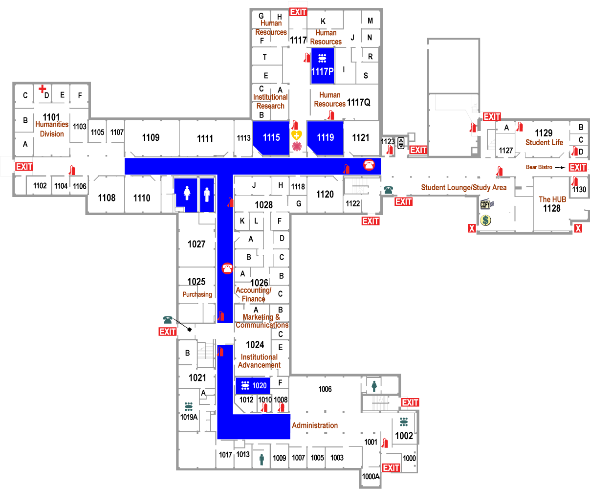 Curtice-Mott Complex First Floor West Floor Plan Map