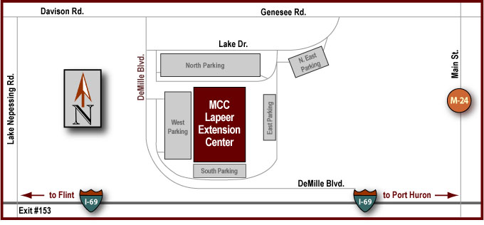 Lapeer Extension Center Driving Map