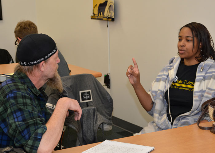 students in discussion in class