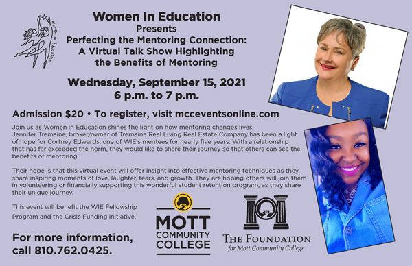 Women In Education Perfecting the Mentoring Connection virtual talk show post card