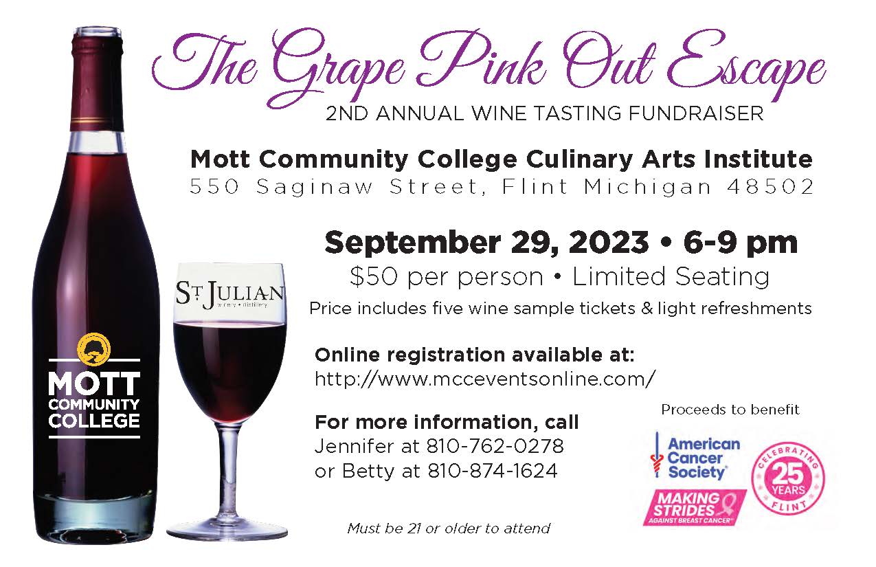 The Grape Pink Out Escape 2nd Annual Wine Tasting Fundraiser Save the Date Postcard