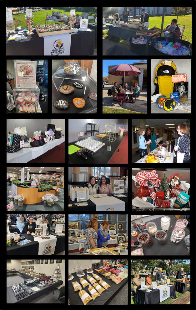 Photo collage of various fundraising activities