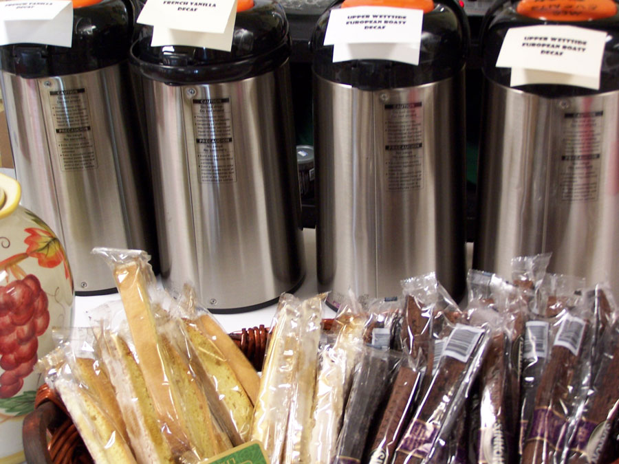 coffee and biscotti for sale at the tea party