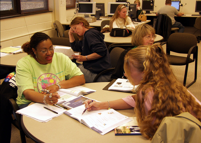 Students in the language lab