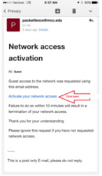 network access activation