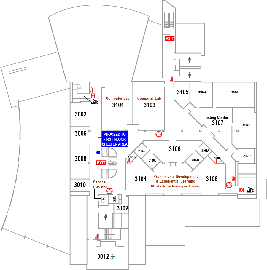 Mott Library Third Floor Plan Map