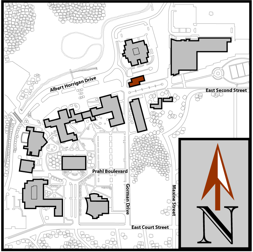 Main Campus Flint Aerial Map with Public Safety highlighted