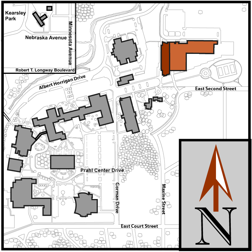 Main Campus Flint Aerial Map with Regional Technology Center highlighted