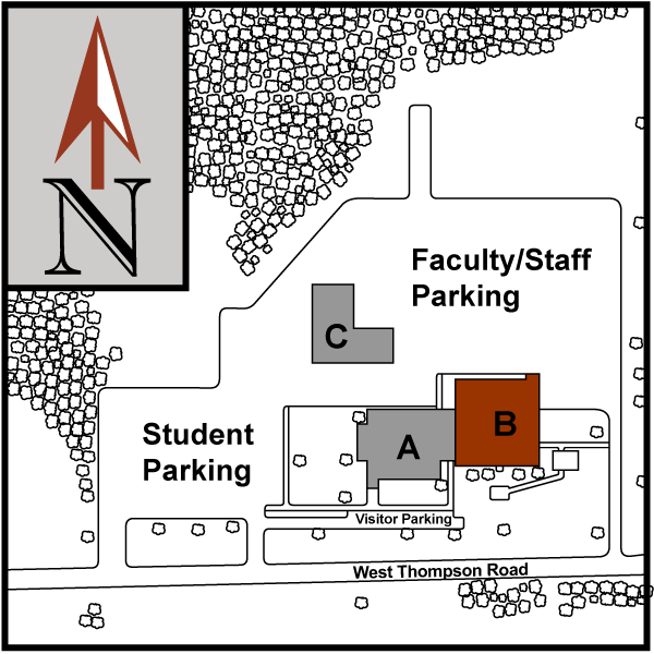 2D Aerial Map with Southern Lakes Branch Center - Building B highlighted