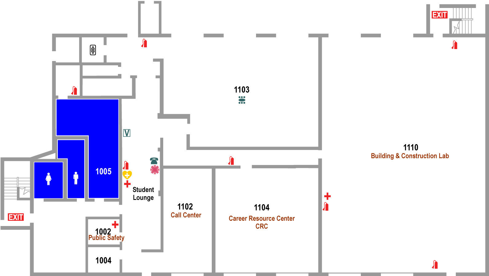 Workforce Education Center / Garfield G. Wagner Building - First Floor Plan Map