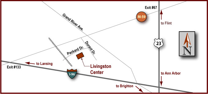 Livingston Center - Howell Driving Map