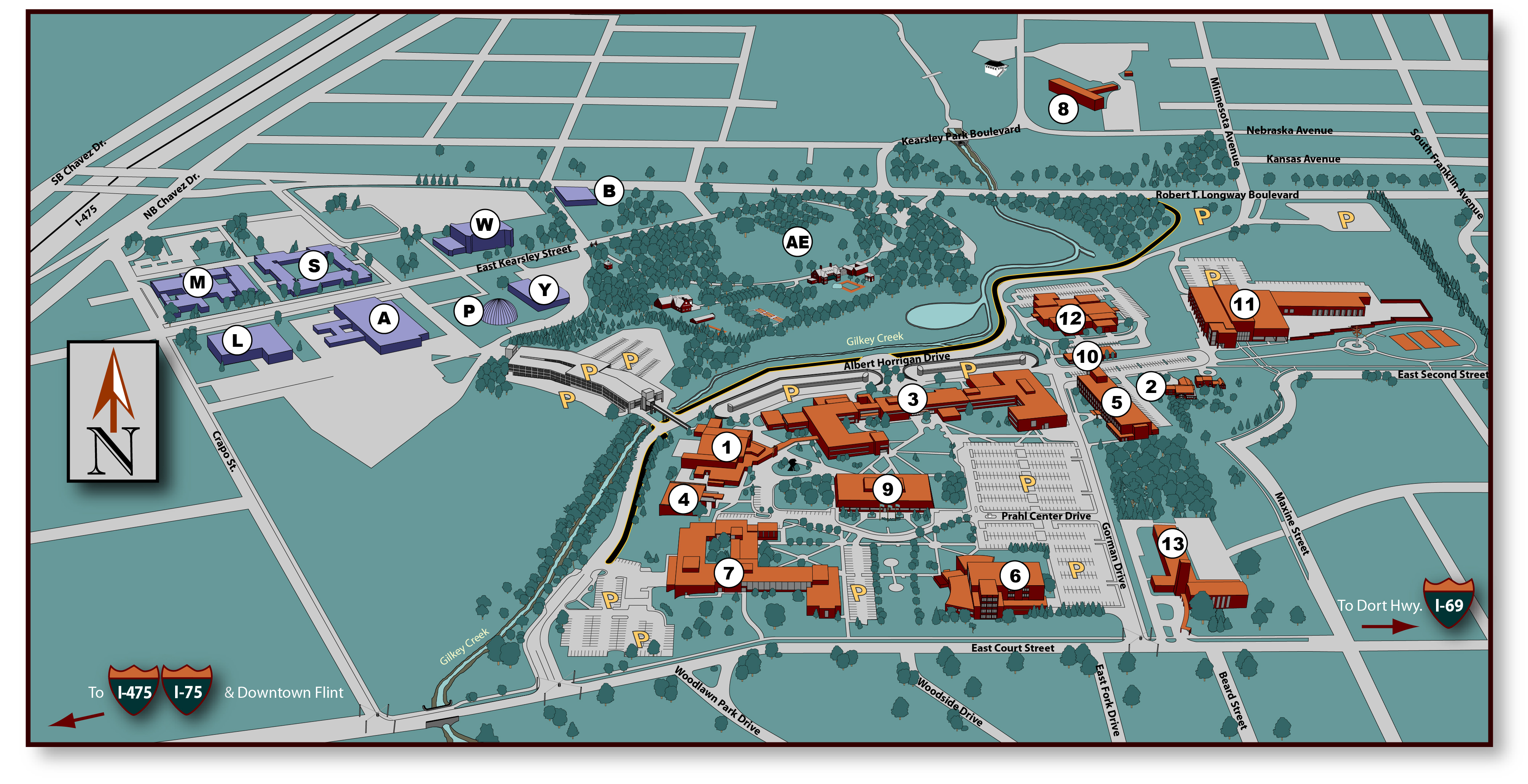 Mott Community College Map Main Campus - Flint | Mott Community College