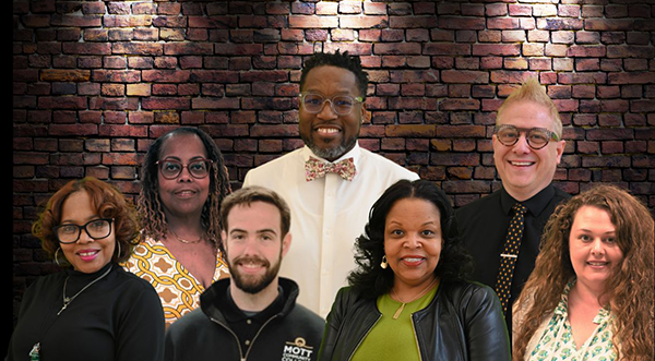 Student Success and Accoountability Staff L-R Denica Townsel, Charisse Watts, Andrew Custer, Kenyada Dent, Bermicia Parks, Dan Stewart, Jennifer Cronkright