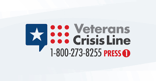 Veterans Crisis Line 1-900-273-8255 Press 1
